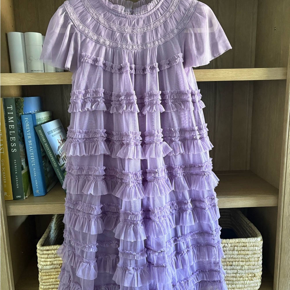 Mini Boden Lavender Tiered Ruffle Dress